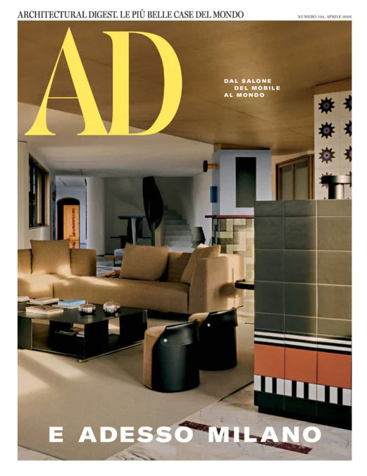 Cover of Architectural Digest magazine featuring a modern living room.