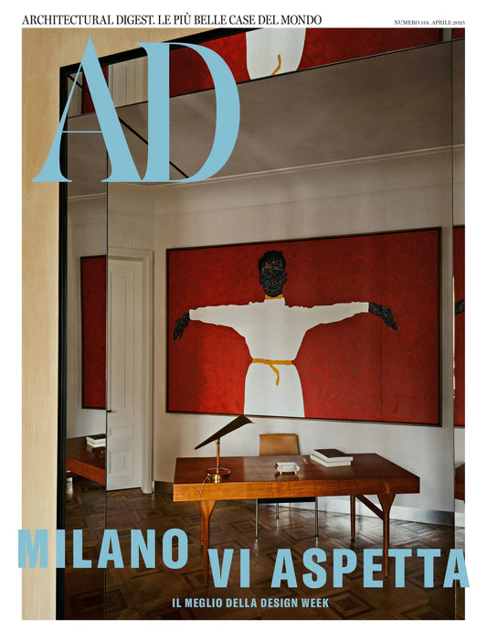 Cover of Architectural Digest magazine featuring a modern interior design with a large painting.