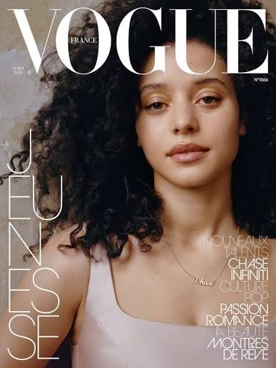 Vogue France magazine cover featuring Chase Infiniti.