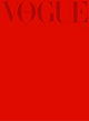 Vogue Italia February 2026 magazine cover featuring a solid bright red background.